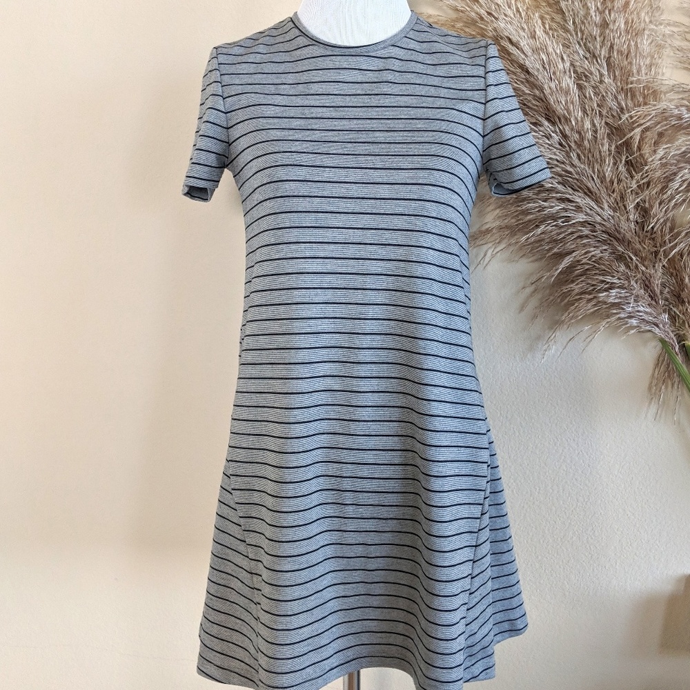 Gray Stripped Zara Skater Dress